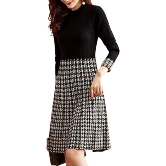 Tahari Black and White Midi Dress - Picture 1 of 11